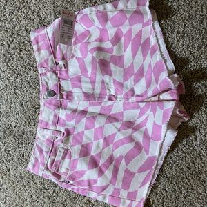 Pink and White checkered shorts